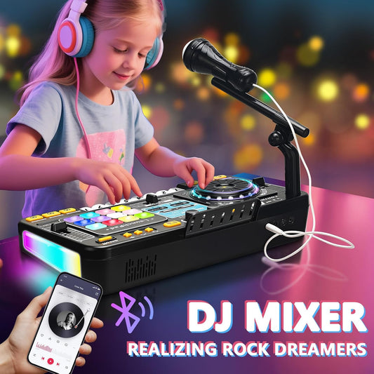 Kids DJ Music Mixer – Interactive Toy with Microphone & Lights for Ages 3-12