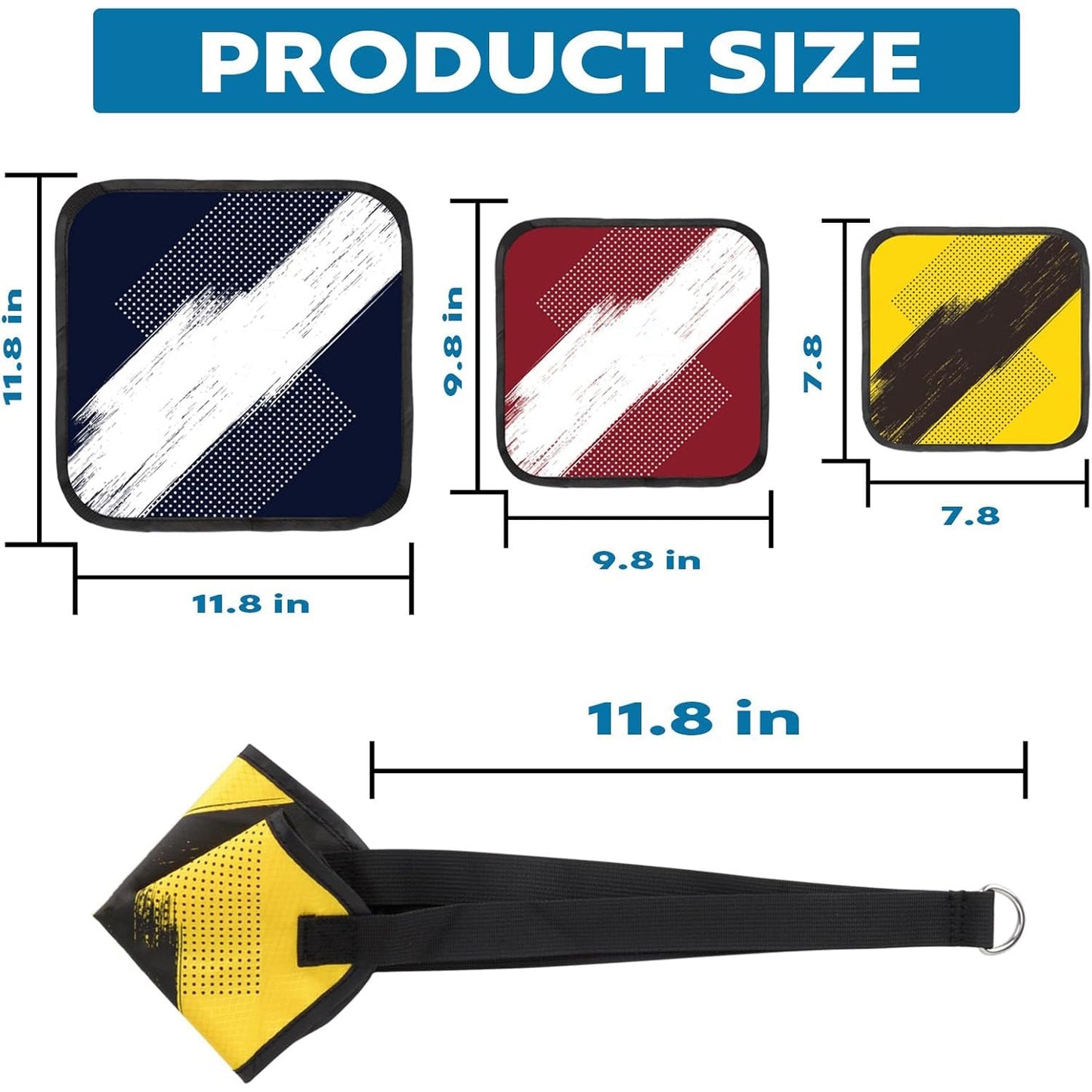 Swim Parachute Resistance Training Set – 3 Parachutes with Adjustable Belt