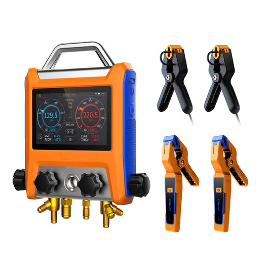 4‑Valve Digital Refrigeration Manifold – 5" Smart Touch Screen