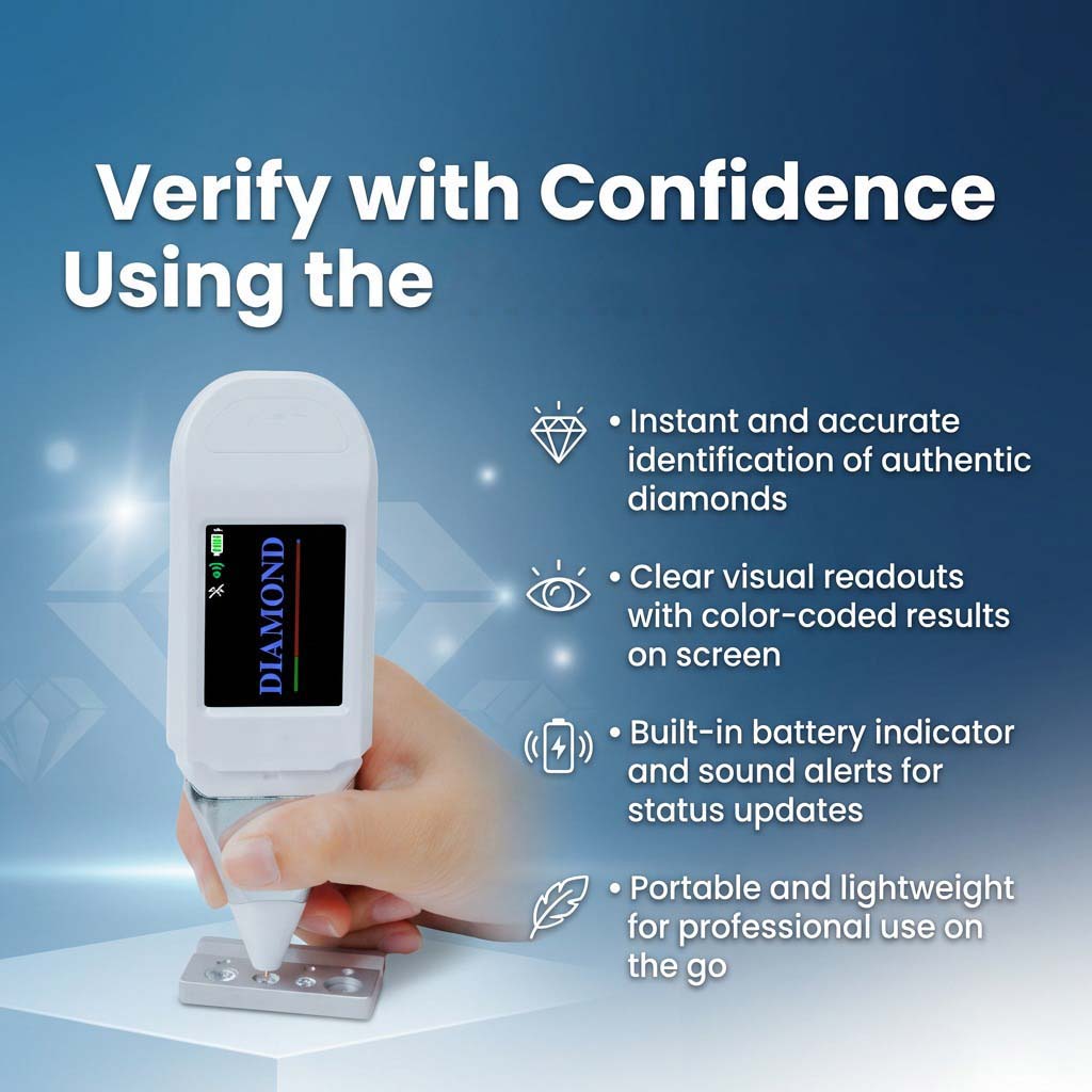 Used for detecting colorless laboratory-grown diamonds and diamond simulants.
