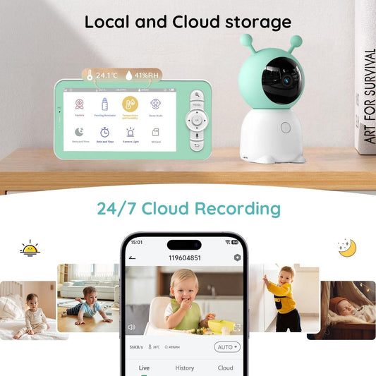 2K Baby Monitor – WiFi Camera with 360° Pan & Night Light