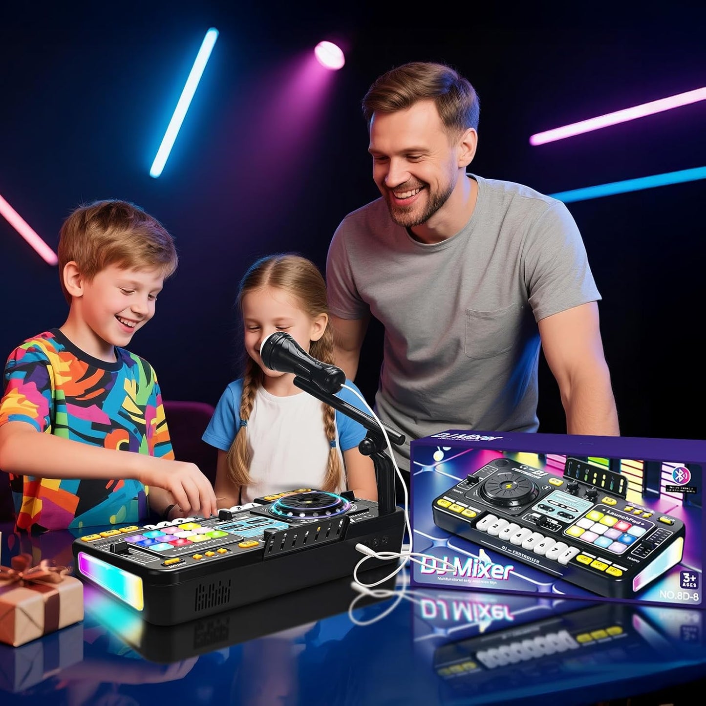 Kids DJ Music Mixer – Interactive Toy with Microphone & Lights for Ages 3-12