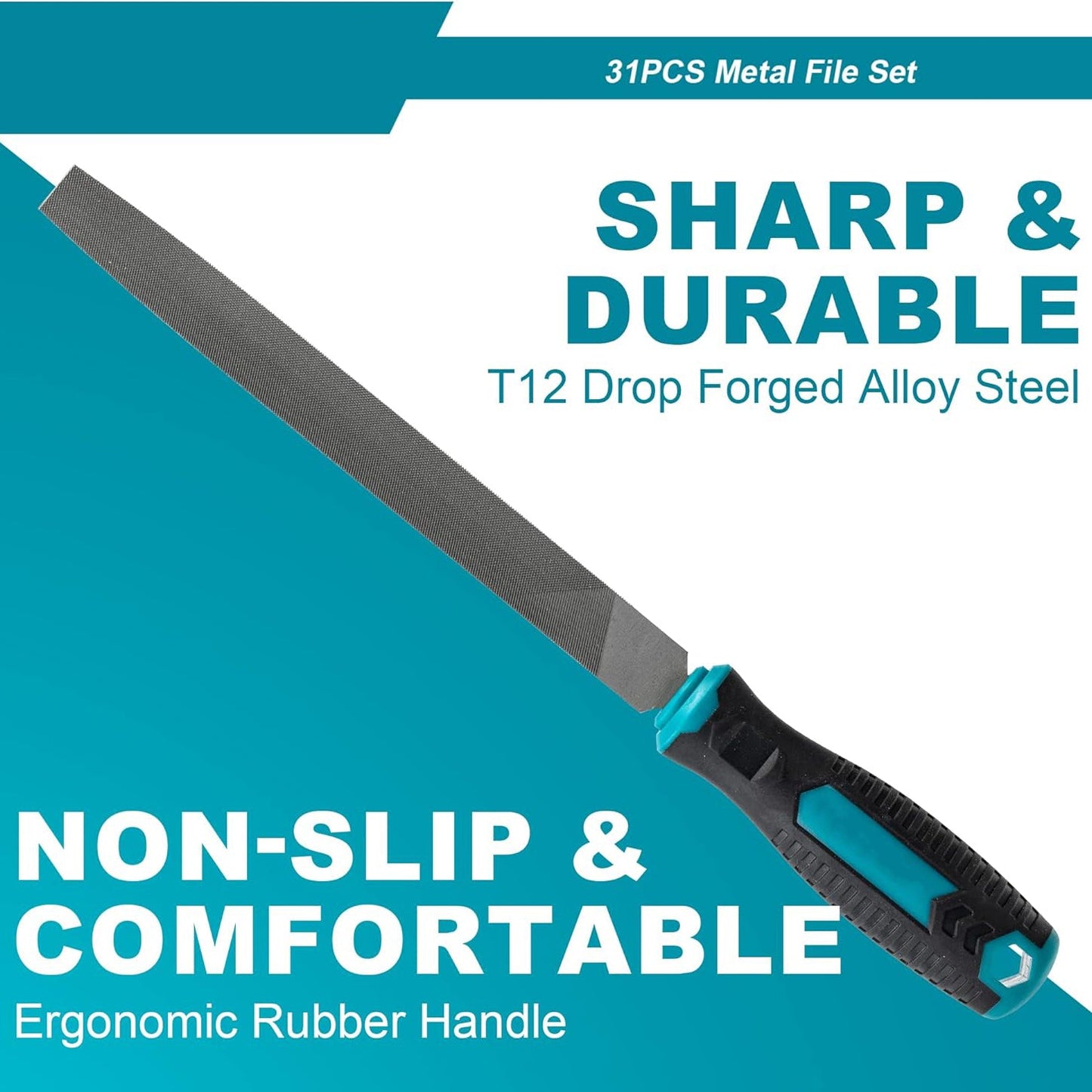 Metal File Set – 31 Pieces | Flat, Triangle, Half-Round, Round Files