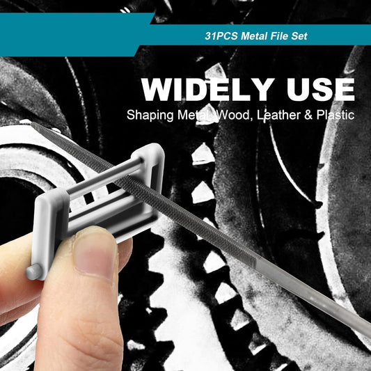 Metal File Set – 31 Pieces | Flat, Triangle, Half-Round, Round Files