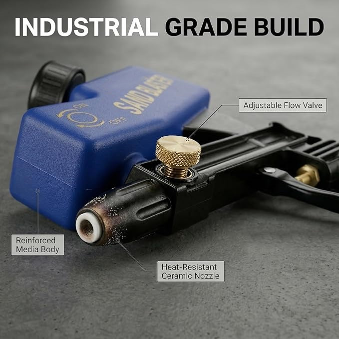 Wet and dry sandblasting machine, dry and wet sandblasting gun set