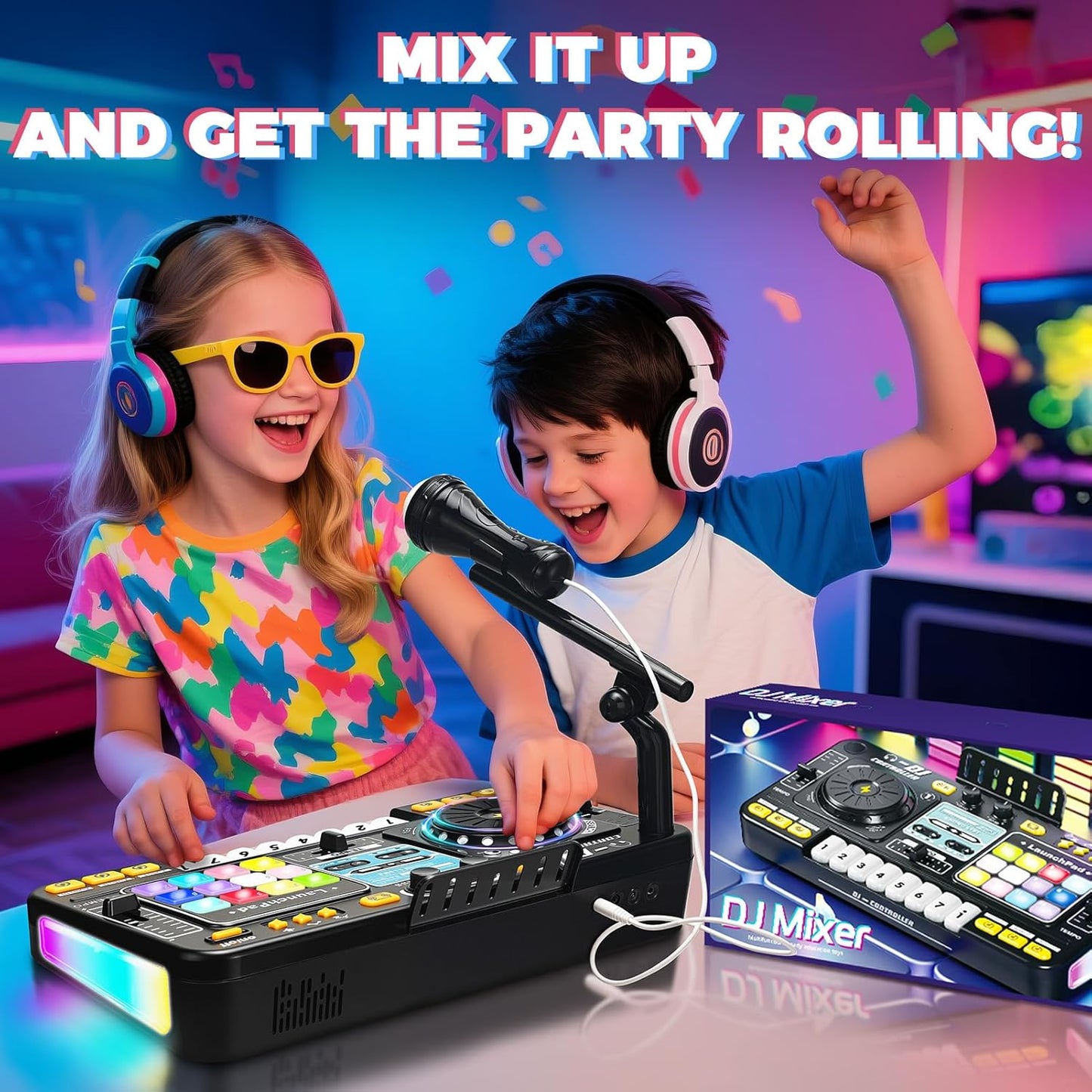 Kids DJ Music Mixer – Interactive Toy with Microphone & Lights for Ages 3-12