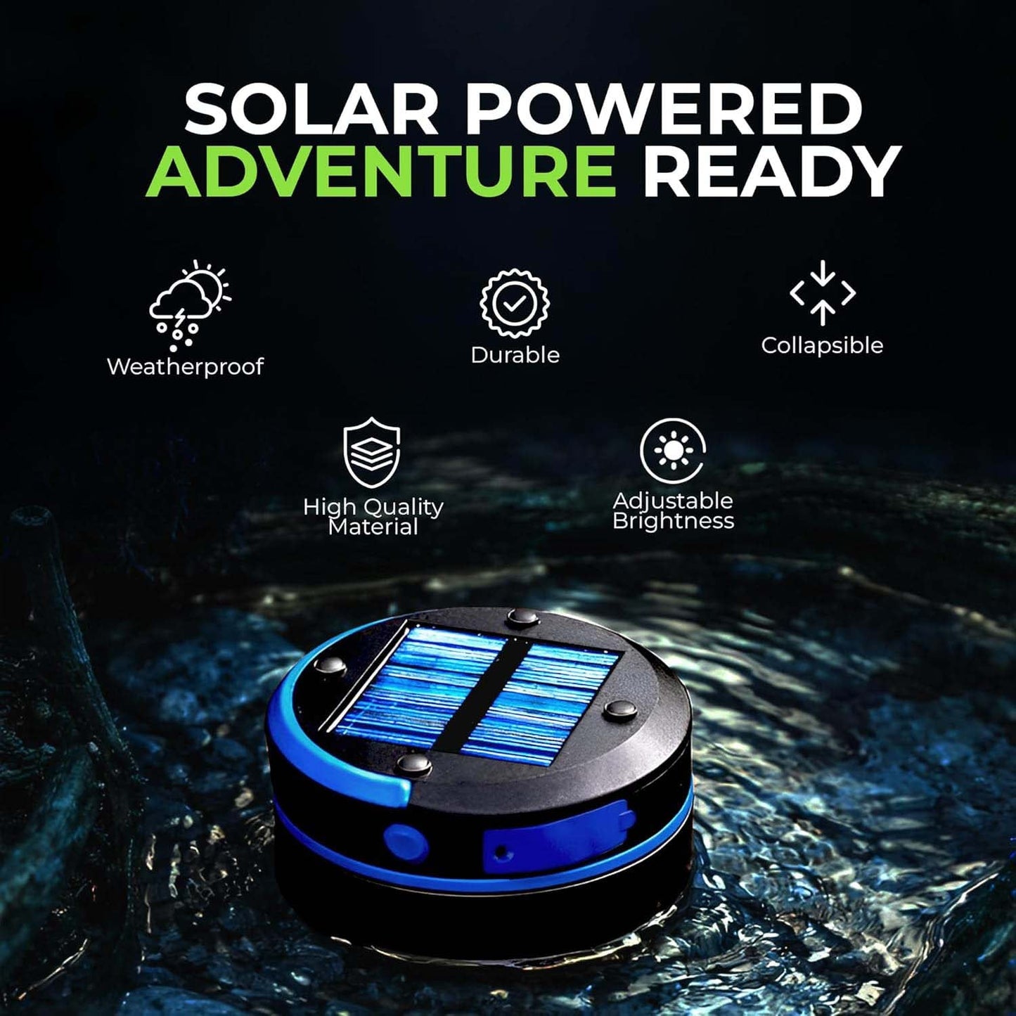 Outdoor Solar Lantern — Dual Charging (Solar/Plug-in) — Retractable LED Emergency Light