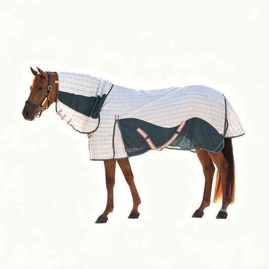 Mixed-Combination Horse Rug — Spruce & Peach — Multiple Sizes Available